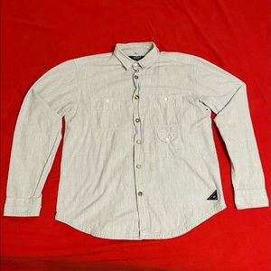 10.Deep Size L Grey Long Sleeve Button Down Shirt